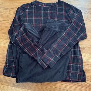 Cuddl Duds fireside velour lounge set XL